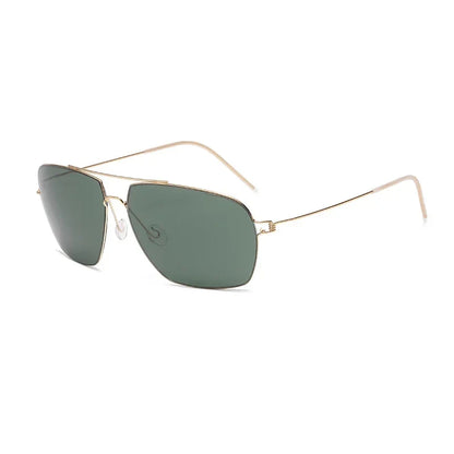 Classic Aviator Sunglasses Men Gold Metal Frame Green Lens Retro Pilot Shades UV400 Outdoor Driving Sun Glasses