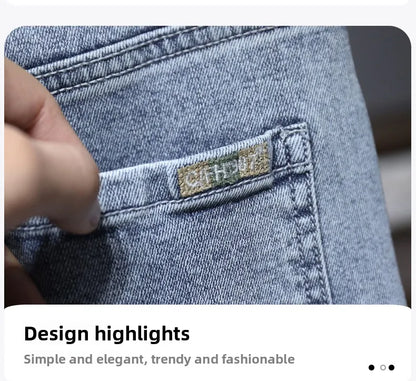 Hot Summer Jeans for Men, Trendy Korean Style, Slim Fit