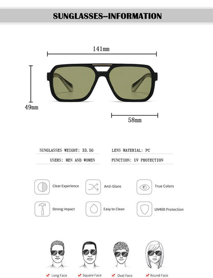 Square Sunglass Men Vacation Fashion Glasses Vintage Sunglasses Women 2025 Gafas De Sol Hombre Lunette Soleil Femme Dropshipping