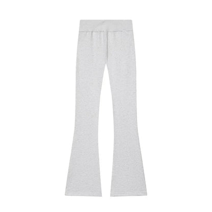 Women's Suits Flare Pants Sets 2 Piece Set Fleece Elastic Waist Trouser Suit Cropped Sweatshirts Jacket Two-Piece Set