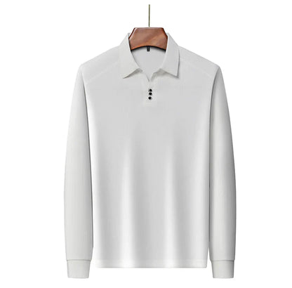 High quality brand long sleeve men's polo shirt autumn fashion customization high-end slim fit top casual business T-shirt