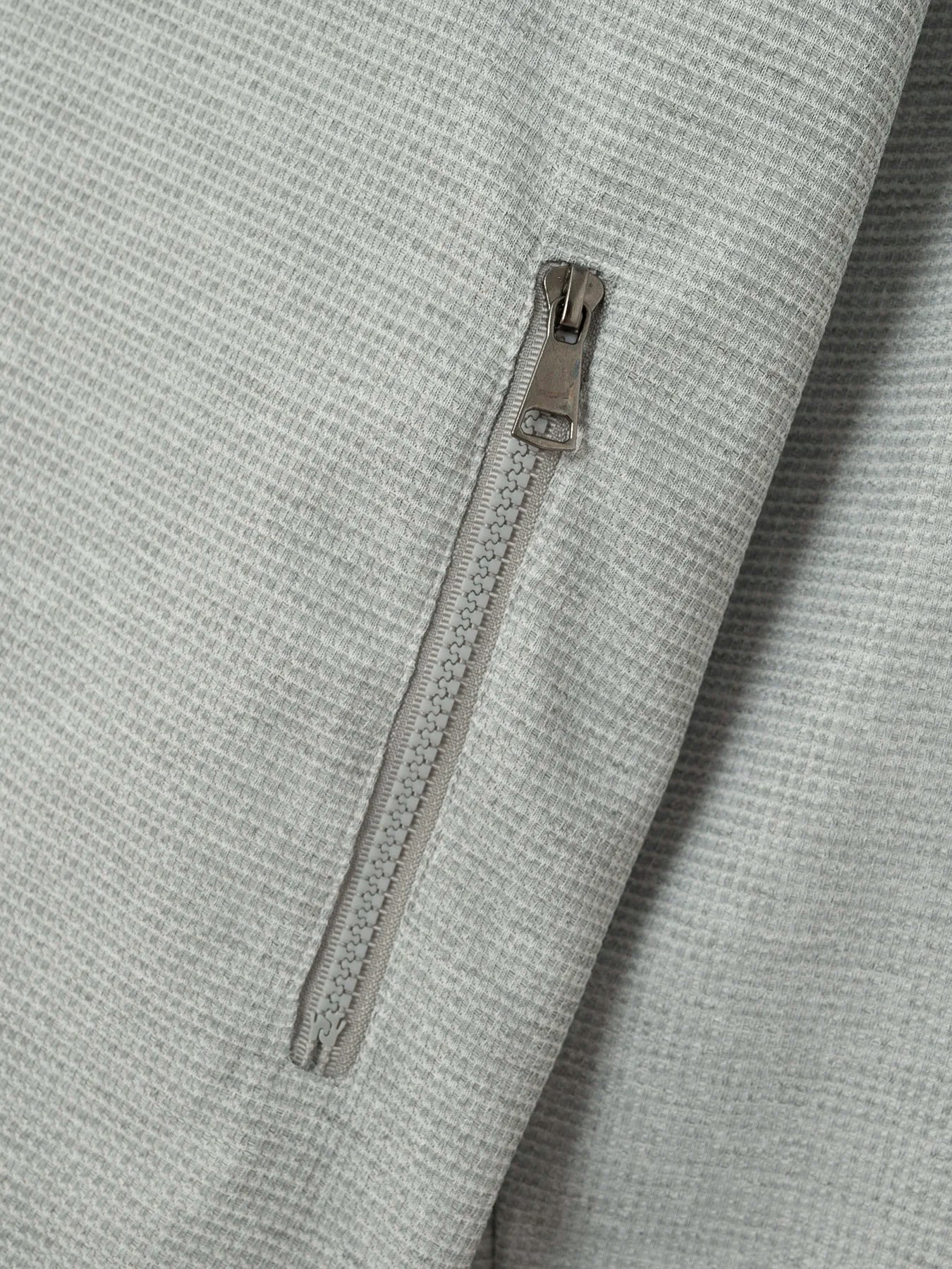 Men's Slim-fit Cardigan Solid-color Lapel Waffle Texture Zipper Pocket Casual Spring/Autumn 2025 Fashion