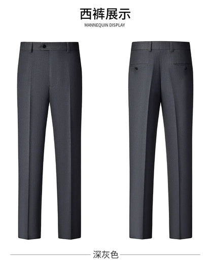 High-quality, Fashionable and Stylish Plus-size Men's Solid-color Suit Set, Men's Three-piece Set, One-button Casual Suit
