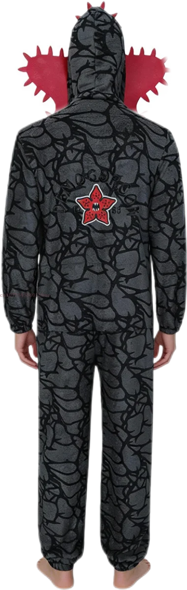 Adult Kids Cannibal Flower Demogorgon Onesie Cosplay Costume Boys Girls Winter Thicken Flannel Fabric Pajamas Halloween Suit