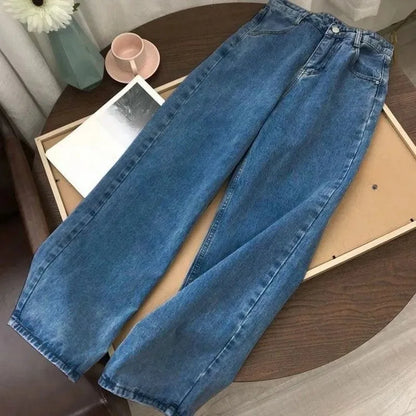 Mens Jeans Harajuku Streetwear Oversized Print Baggy Y2K Gothic Hip Hop Vintage High Waist Wide Leg Denim Pants Casual Fashion