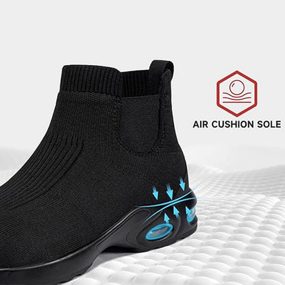 Steel Toe Shoes for Men Women Water Resistant Work Boots Non Slip Safety Sneakers Slip On Industrial Air Cushion Chelse
