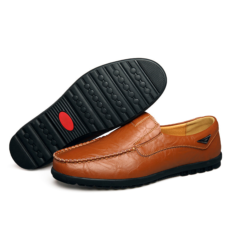 Genuine Leather Men Casual Shoes Brand Soft Italian Men Loafers Moccasins Breathable Slip on Black Driving Shoes Plus Size 37-47