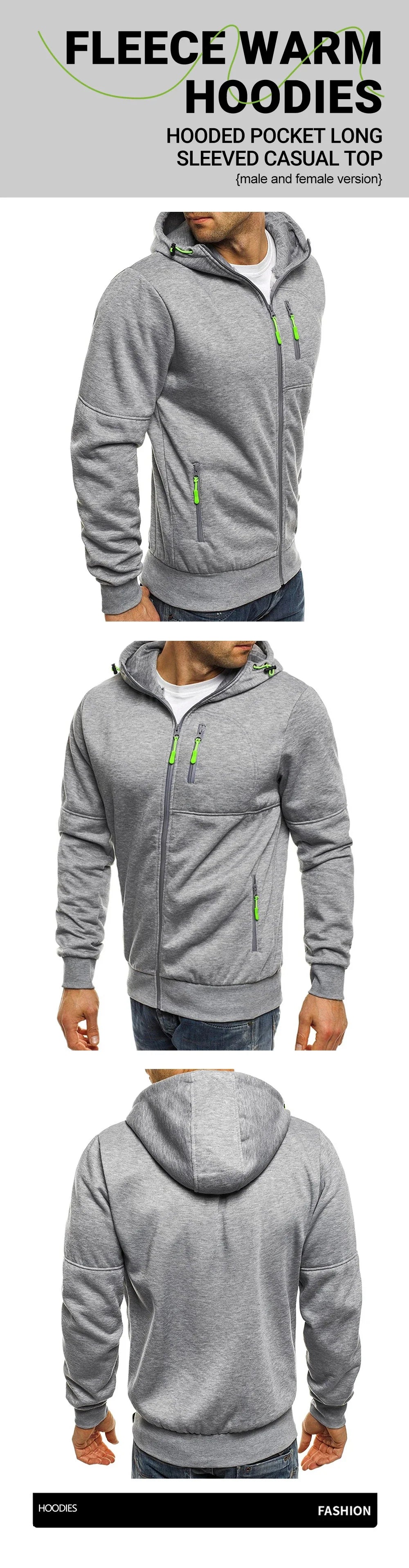 Fjords And Mountains Print Male Zipper Hoodie All-Match Fashion Streetwear Vintage Casual Clothes Autumn Loose Hooded