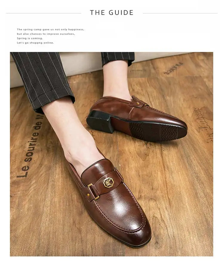New Black Loafers Men Slip-On Round Toe Fashion Mens Dress Shoes Free Shipping Wedding Shoes for Men Size 38-47