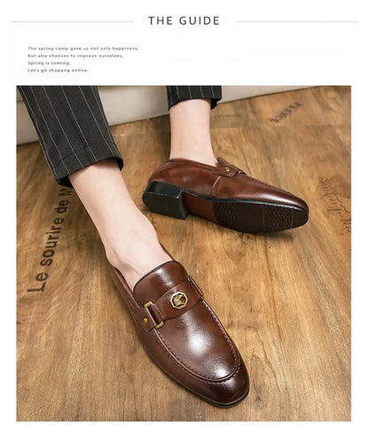 New Black Loafers Men Slip-On Round Toe Fashion Mens Dress Shoes Free Shipping Wedding Shoes for Men Size 38-47