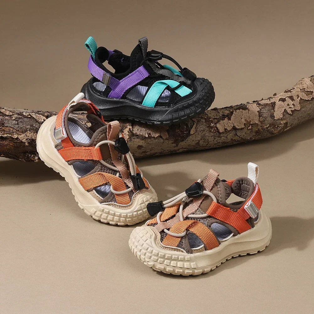 2025 New Summer Children Sandals For Boys Mesh Breathable Kids Sport Shoes Soft Sole Fashion Toddler Boys Beach Sandals EU21-30