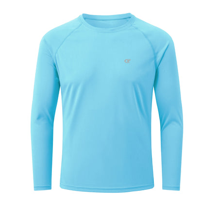 Men UPF 50+ Long Sleeve T-Shirt, Rash Guard Breathable Tops, Pullover Shirt for Sport Fishing Hiking Running Beach Surfing