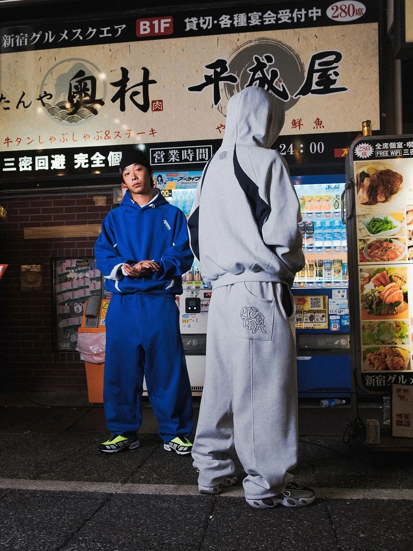 Autumn and winter new trendy men's and women's high street Japanese casual sports letter hooded sweatshirt and pants set