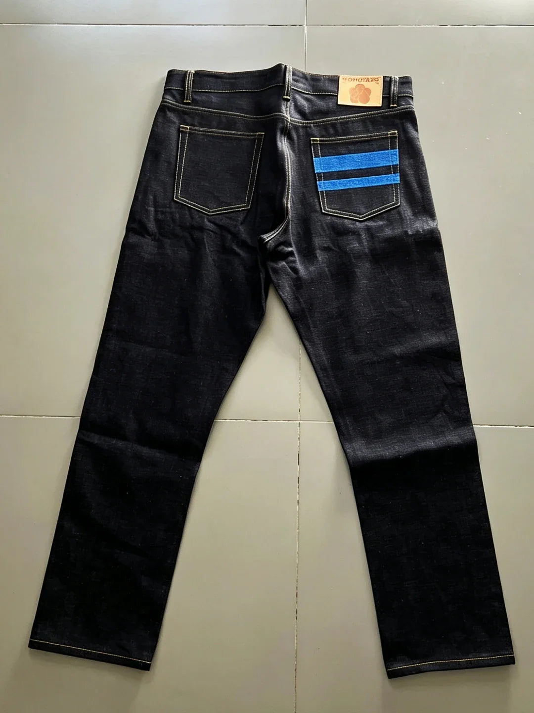 Vintage Momotaro 165oz Heavyweight Indigo Straight Leg Jeans Japanese Style mid Waist Cotton Denim Pants for Men Non Stretch