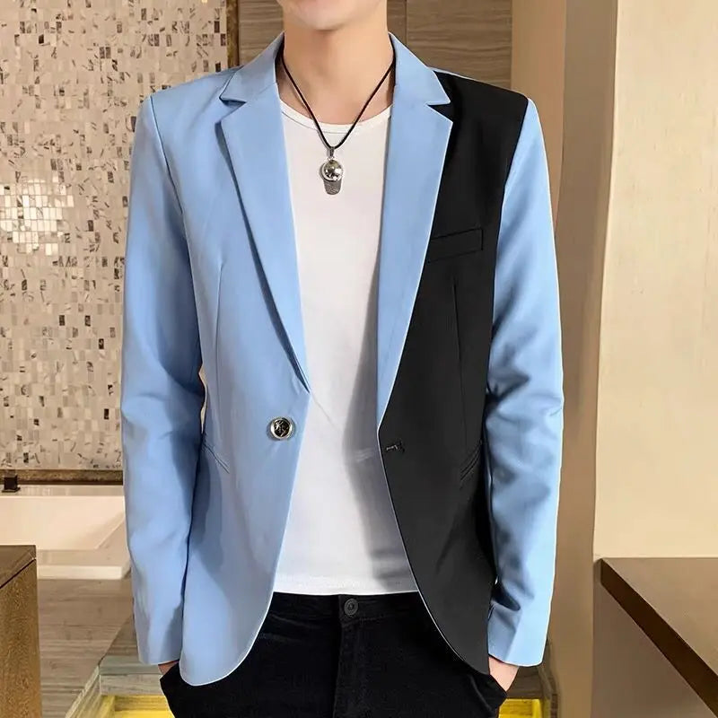2022 Spring New Gradient Color Suit Jacket Men's Streetwear Korean Slim Fit Casual Blazer Wedding Business Clothing Suit Coats