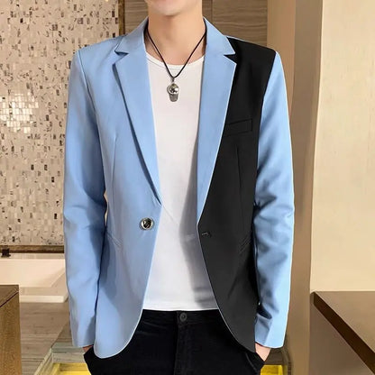 2022 Spring New Gradient Color Suit Jacket Men's Streetwear Korean Slim Fit Casual Blazer Wedding Business Clothing Suit Coats