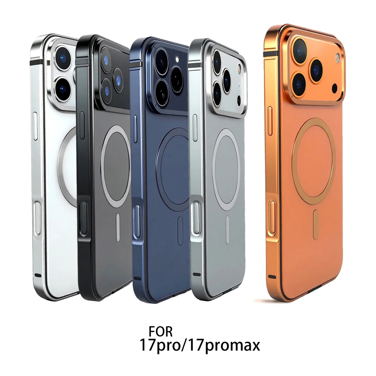 Magnetic Original Phone Case For iPhone 17 Pro Max 17Pro 16 15 Pro Max High End Metal Frame Anti Drop protective cover