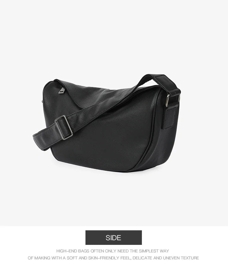 High Quality Genuine Leather Crossbody Luxury Handbag for Women, Large Capacity Shoulder Bag, Cowhide Retro Fashion Saddle Bag