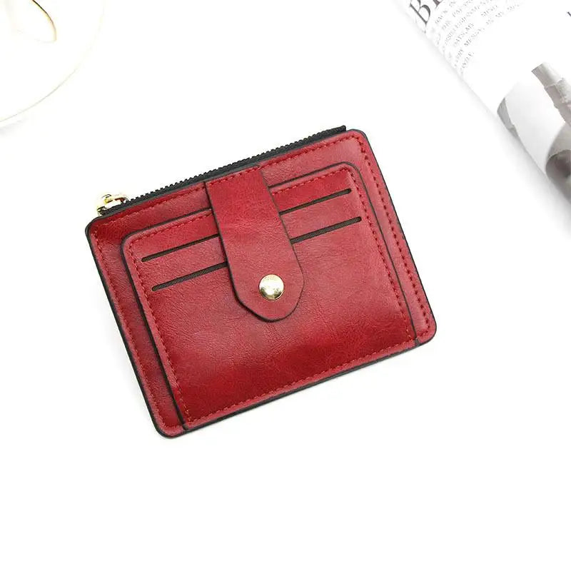 2026 Luxury Small Men's Credit ID Card Holder Wallet Male Slim Leather Wallet with Coin Pocket Brand Designer Purse for Women