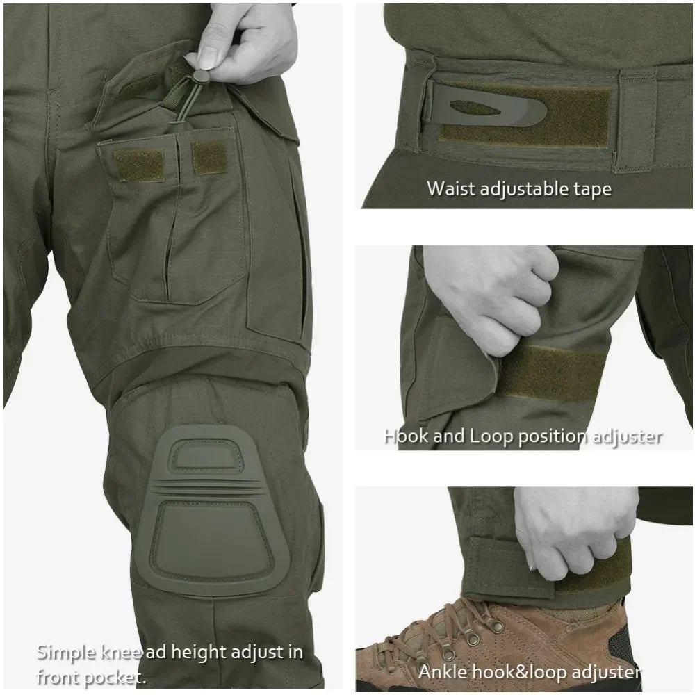 Outdoor Military Tactics Work Pants G3 Cargo Trousers Training Hiking GEN3 Green Spot Combat Tactical Pants Hunting Clothes Men