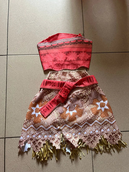 NEW Moana Episode 2 Movie Costume Princess Vaiana Role Play Dress Girls Carnival Outfit Toddler Polynesian Beach Dress