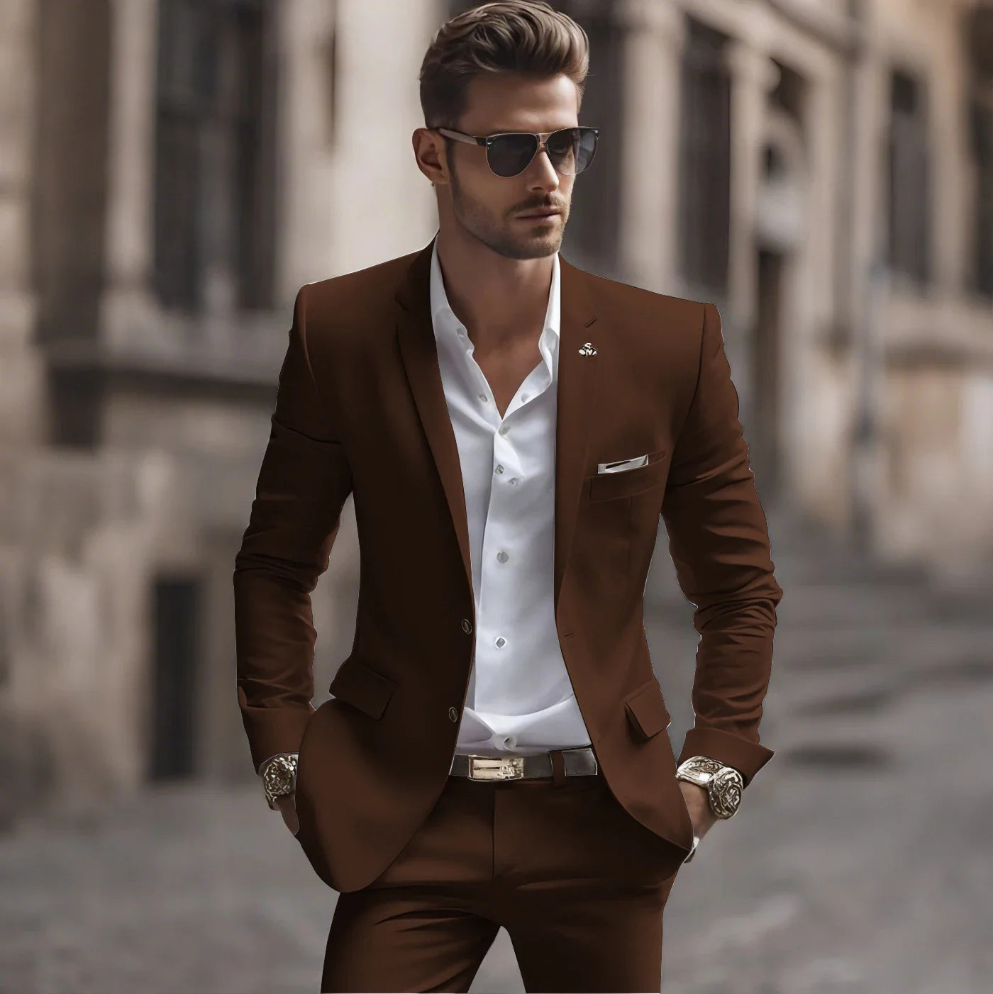 Summer White Men Suits Two Piece Fashion Notch Lapel Single Breasted Suit Slim Fit Elegant Smart Casual Groom Wedding Tuxedo