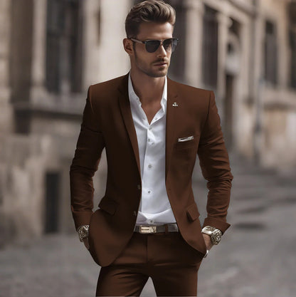 Summer White Men Suits Two Piece Fashion Notch Lapel Single Breasted Suit Slim Fit Elegant Smart Casual Groom Wedding Tuxedo
