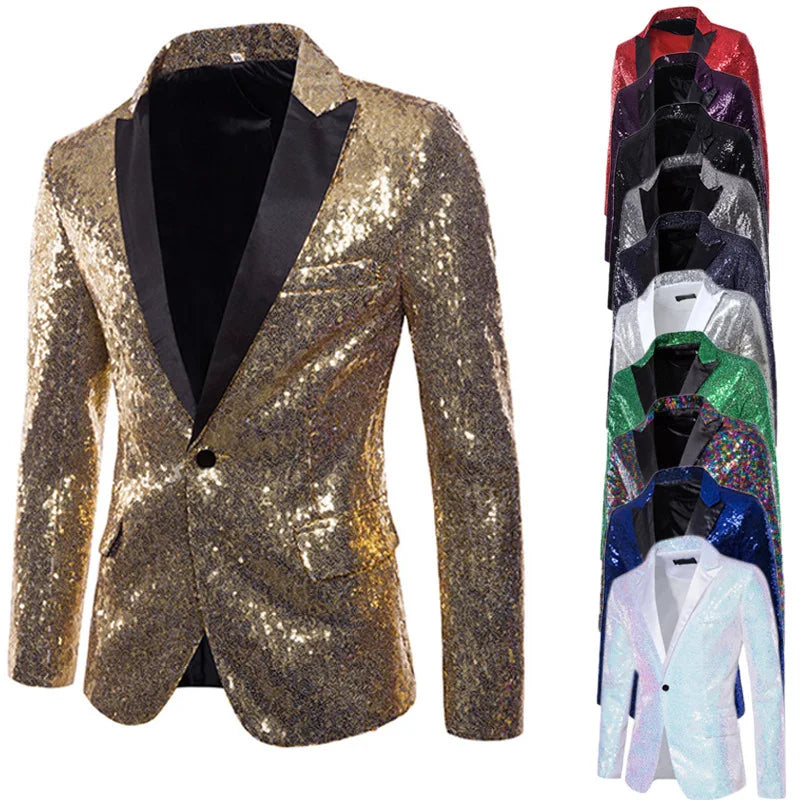 Suit Men's Performance Dress Sequined Suit Nightclub Men's Clothing Host Master Studio Men's Jacket