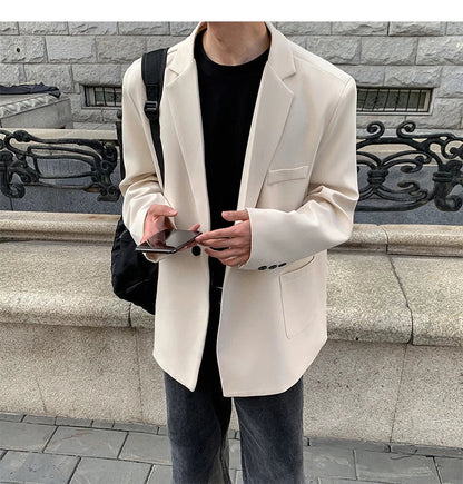 Spring Summer Men Formal Blazers Men Korean Fashion Loose Casual Dress Jacket Men Harajuku Social Suit Jacket Clothing