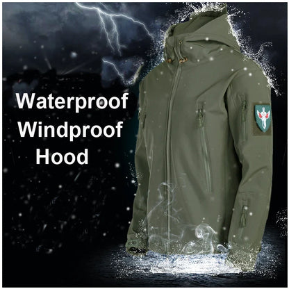 Men's Winter Autumn Warm Softshell Fleece Hood Cargo Jackets Camping Hiking Climbing Hunting Fishing Outdoor Windproof M-5XL