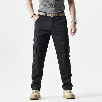 Autumn Work Pants Men Multi-pockets Cargo Trousers Casual Wear-resistant Workwear Spring Straight Pant Outdoor Hiking Trousers