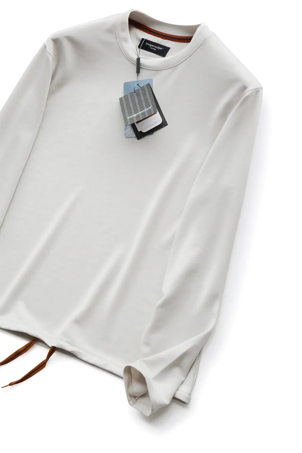 Shape-Retention & Pilling-Resistant Long-Sleeve Tee: Contrast Collar Design + Stretchy Fit Men's Undershirt