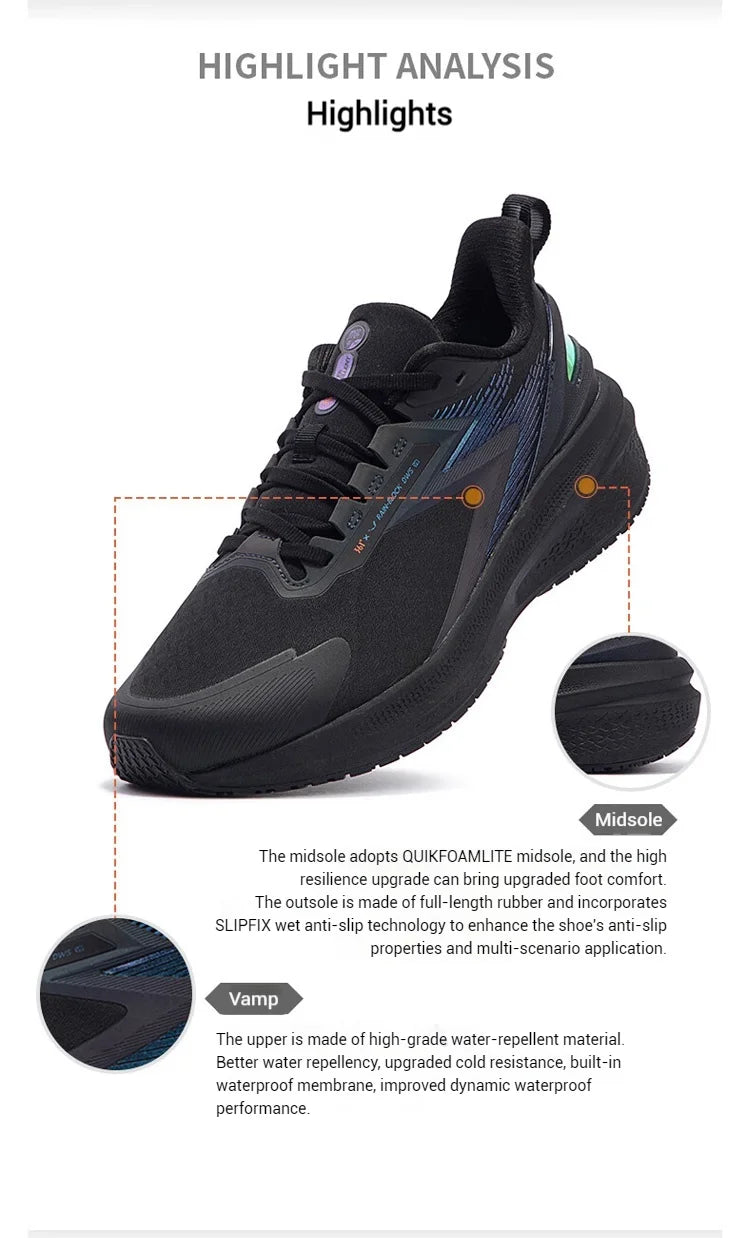 7.0 Men Running Shoes Anti Splash Rainproof Technology Non-Slip Cushioning Rebound Male Sneakers 672432239
