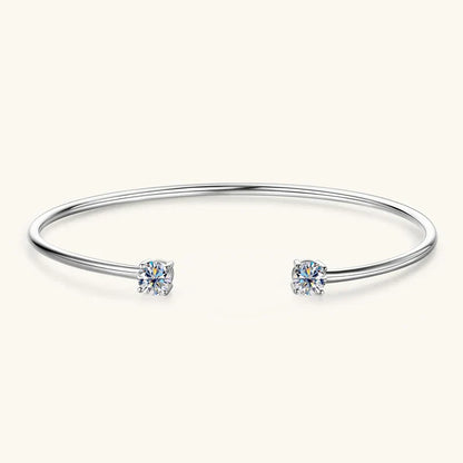 5mm 0.5ct D Moissanite Diamond Cuff Bangle for Women Wedding Bracelet Real Silver 925 Open Bangle Engagement Fine Jewelry