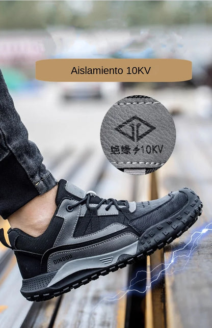 Fashion Insulation 10kv Mens Anti-smash Work Boots Anti-smash Anti-puncture Work Sneakers Indestructible Protective Safety Boots