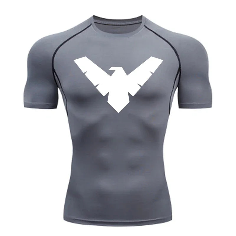 Summer Short Sleeve Compression Shirt Men Sports Top Running T Shirt Quick Dry Gym Workout Clothing Sun Protection Long Sleeve