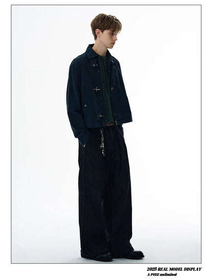 Harajuku Retro Black Gothic High Street Airplane Buckle Jacket for Men and Women Korean Fashion Y2k American Retro Casual Jacket