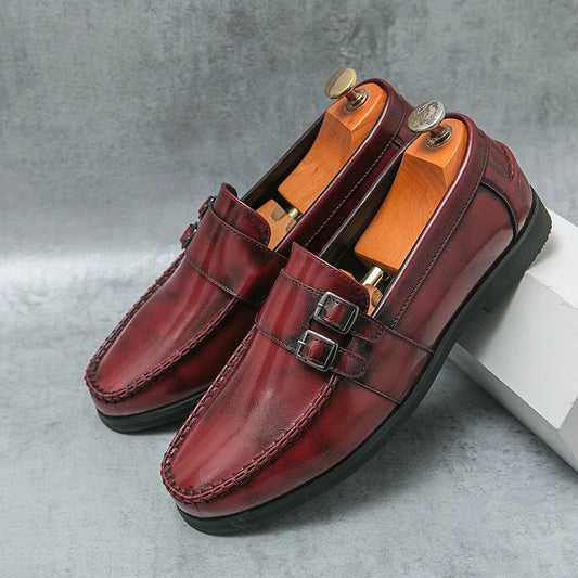 Business men's loafers Comfortable flat bottomed Elegant gentleman style Daily work Outdoor leisure street 38-46 leather shoes