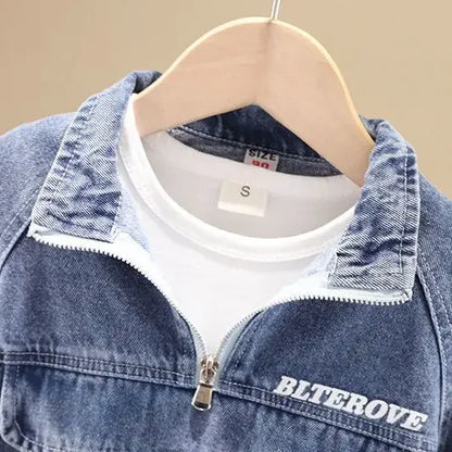 Boys Denim Clothes Sets Spring Autumn 2026 Children Coats Shirts Pants 2pcs Tracksuits For Baby Jeans Suit Kids Outfits Toddler
