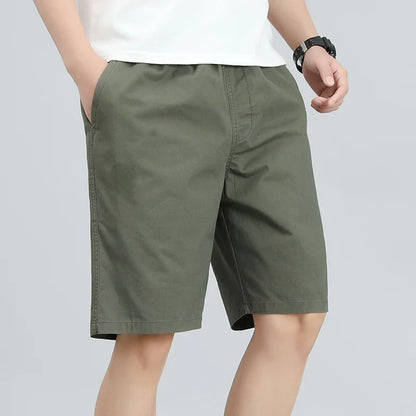 Men's Lightweight Cotton Summer Casual Shorts Loose Wide-Leg Fitness Exercise Work Shorts Comfortable Breathable