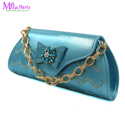 Wine Color New Arrivals High Quality Specials Design Italian Women Shoes and Bag  with Crystal for Wedding Party
