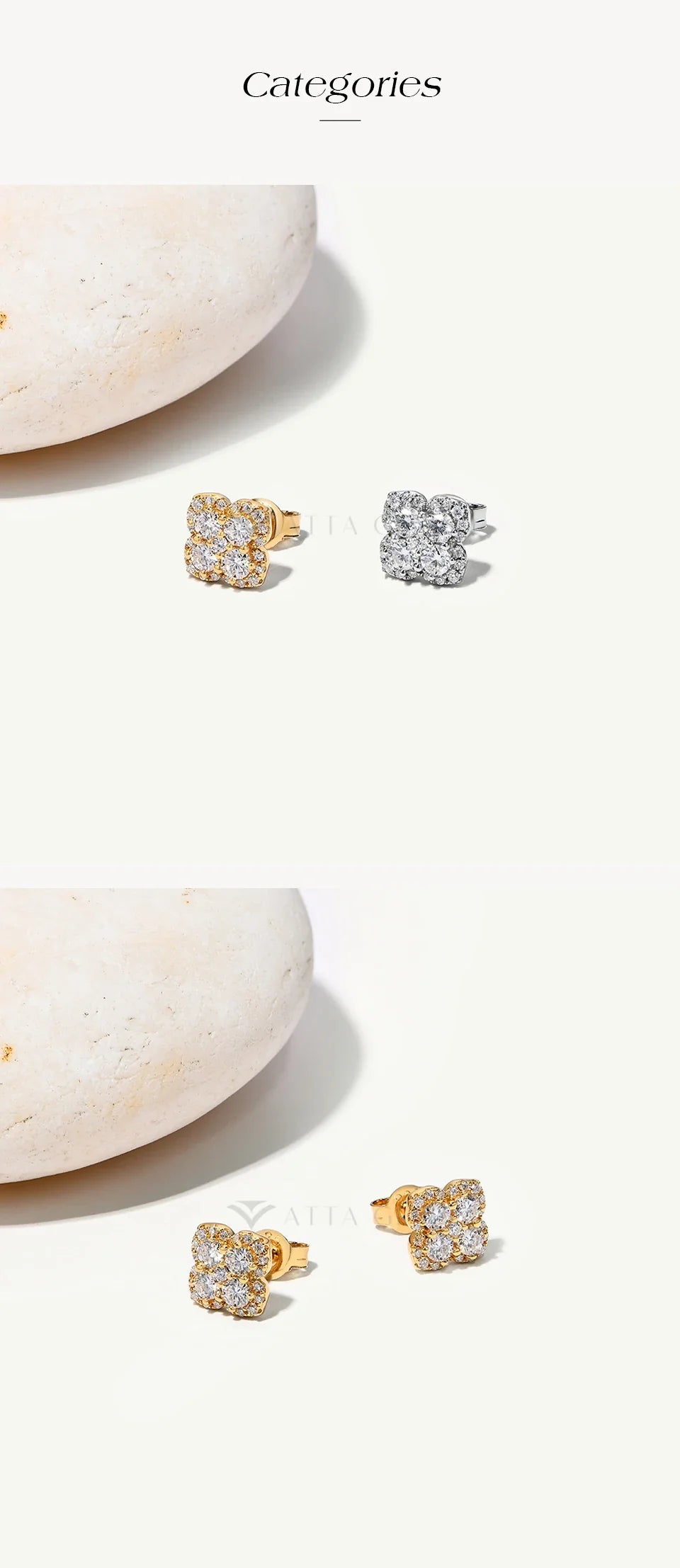 Boucles d'oreilles Attagems en moissanite et diamant D VVS1 pour femme, en argent sterling S925 plaqué or 18 carats, bijoux de fiançailles, de mariage, cadeaux