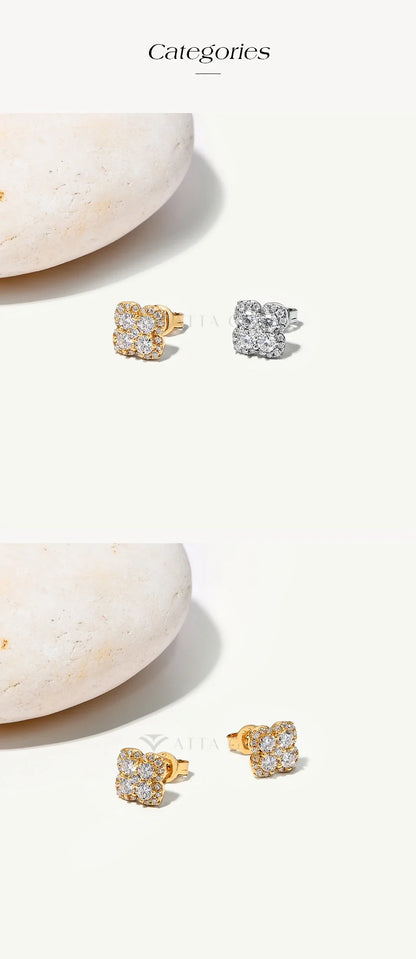 Boucles d'oreilles Attagems en moissanite et diamant D VVS1 pour femme, en argent sterling S925 plaqué or 18 carats, bijoux de fiançailles, de mariage, cadeaux