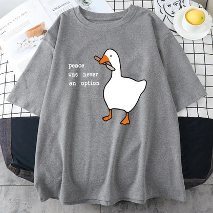 Peace Was Never An Option Prints Mans Tee Clothing Creativity All-math Women T-Shirt Tops women Clothing T-Shirt Y2K top