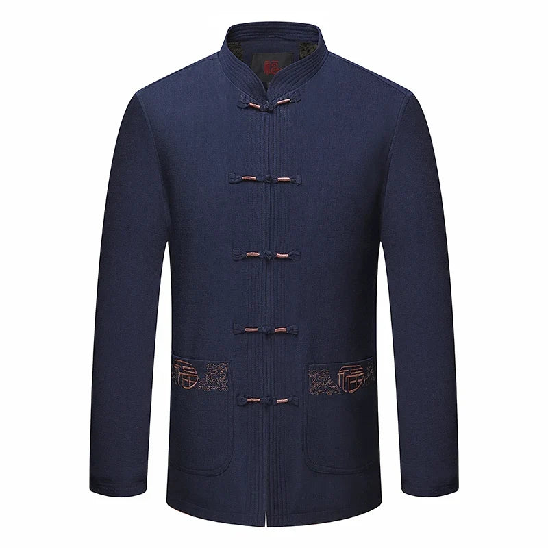 Spring and Autumn New Middle-aged and Elderly Men Father Tang Jacket Chinese Style Hanfu National Wind Grandpa Coat Jacket