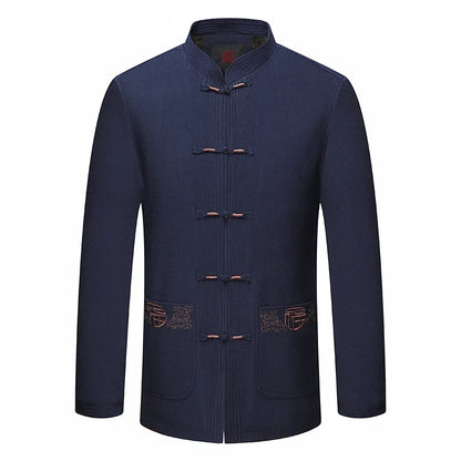 Spring and Autumn New Middle-aged and Elderly Men Father Tang Jacket Chinese Style Hanfu National Wind Grandpa Coat Jacket