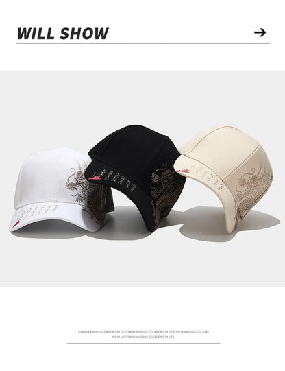 Chinese Style Dragon Pattern Baseball Hat For Men And Women, Versatile National Tide Cap, Hip Hop Hip Hop Skateboarding, Cool