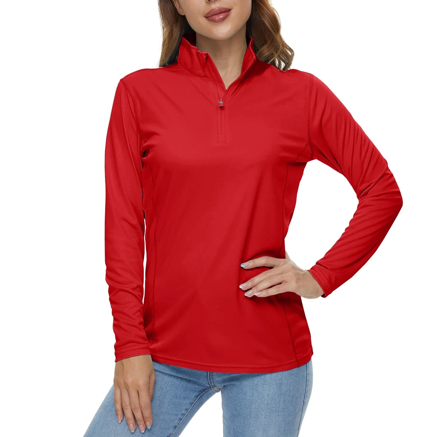 UPF50+ Quick Dry Long Sleeve Performance T-Shirts Womens Sun Protection Running Hiking Fishing Tee Shirts Tops Outdoor