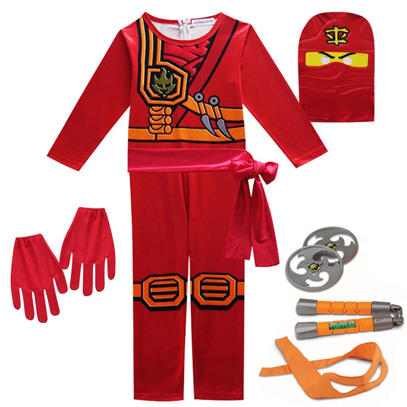 NINJA cosplay Boys Advanced Latest Role Playing Costume Jumpsuit Set Halloween Christmas Party Ninja Superhero Set Cosplay