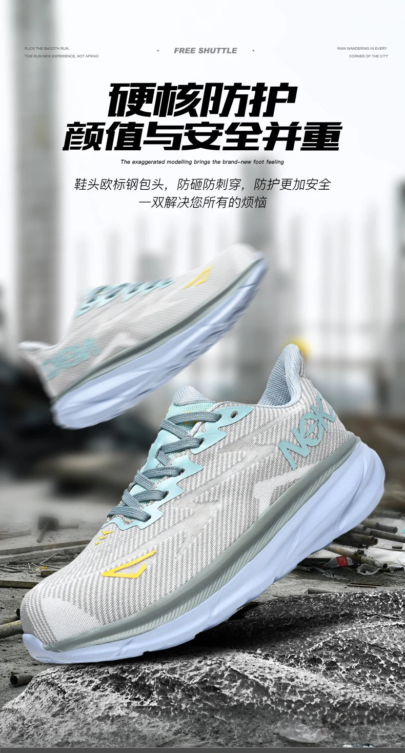 NEW Lightweight Safety Shoes Men Steel Toe Sneakers Anti-puncture Proof Breathable Work Safety Boots Man Comfortable Work Shoes